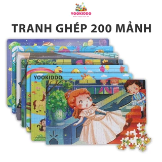 Tranh Ghép Hình 200 Mảnh Bằng Gỗ Cho Bé 45x30cm YOOKIDDO - Đồ Chơi Xếp Hình Puzzle Giúp Bé Phát Triển Thông Minh