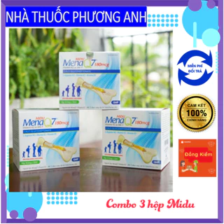 Combo 03 hộp Midu MenaQ7 180mcg - Tăng chiều cao tối ưu và bổ sung canxi cho mọi lứa tuổi. Midu Mena Q7