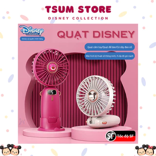 Quạt Mini Cầm Tay Disney TSUM F45 Hình Gấu Dâu, Mickey Siêu Dễ Thương Có 5 Chế Độ Mát Bảo Hành 1 Đổi 1 (TSUM STORE)