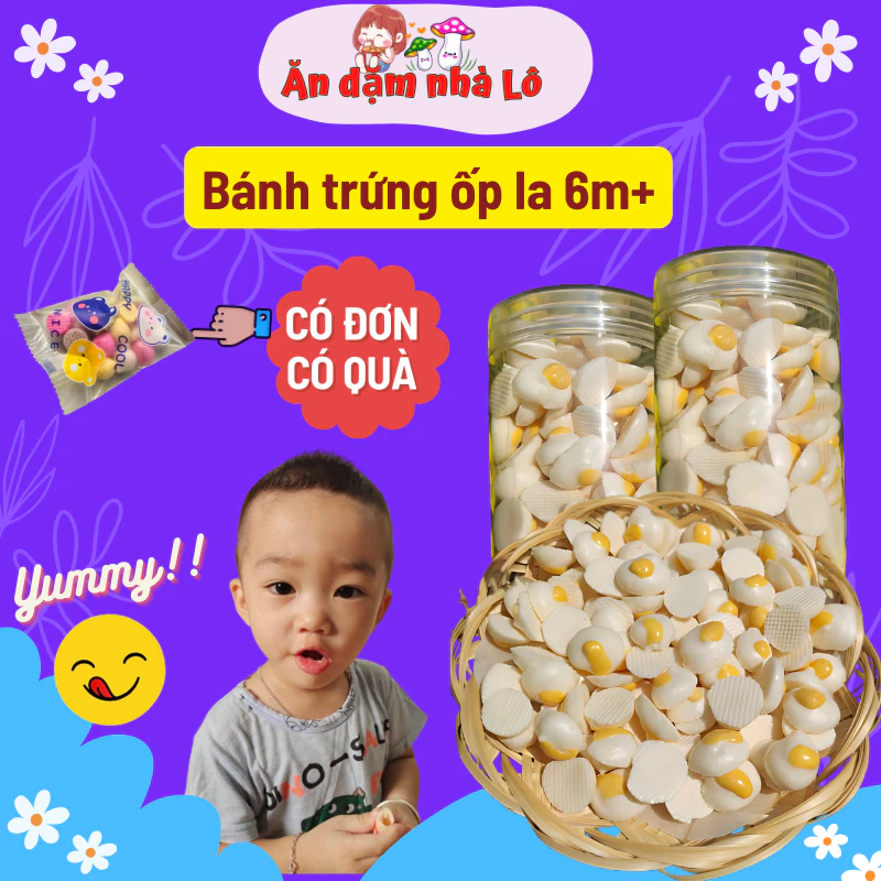 Bánh ăn dặm trứng ốp la sữa chua dinh dưỡng cho bé từ 6 tháng giòn tan, thơm ngon bổ dưỡng