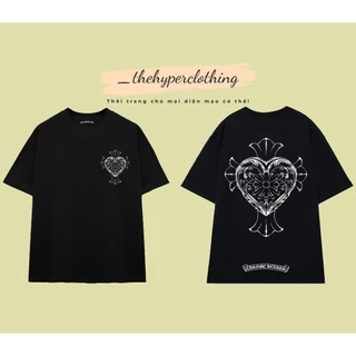 Áo thun Chrome Hearts trái tim vải cotton cao cấp form rộng unisex