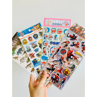 (Nhiều mẫu) Hình dán sticker siêu nhân người nhện Spider man, Doremon, Biệt đội chó cứu hộ, Khủng long