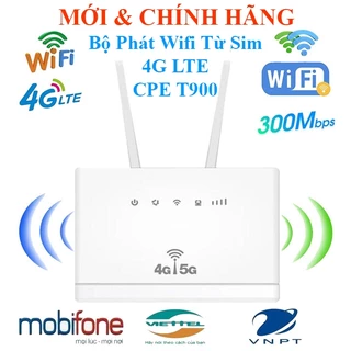 Bộ Phát Wifi Từ Sim 4G/5G LTE CPE T900 tốc độ 300Mbps 3 Cổng Lan Kết Nối 32 Thiết Bị, USB Wifi di động Tốc độ 150Mbps