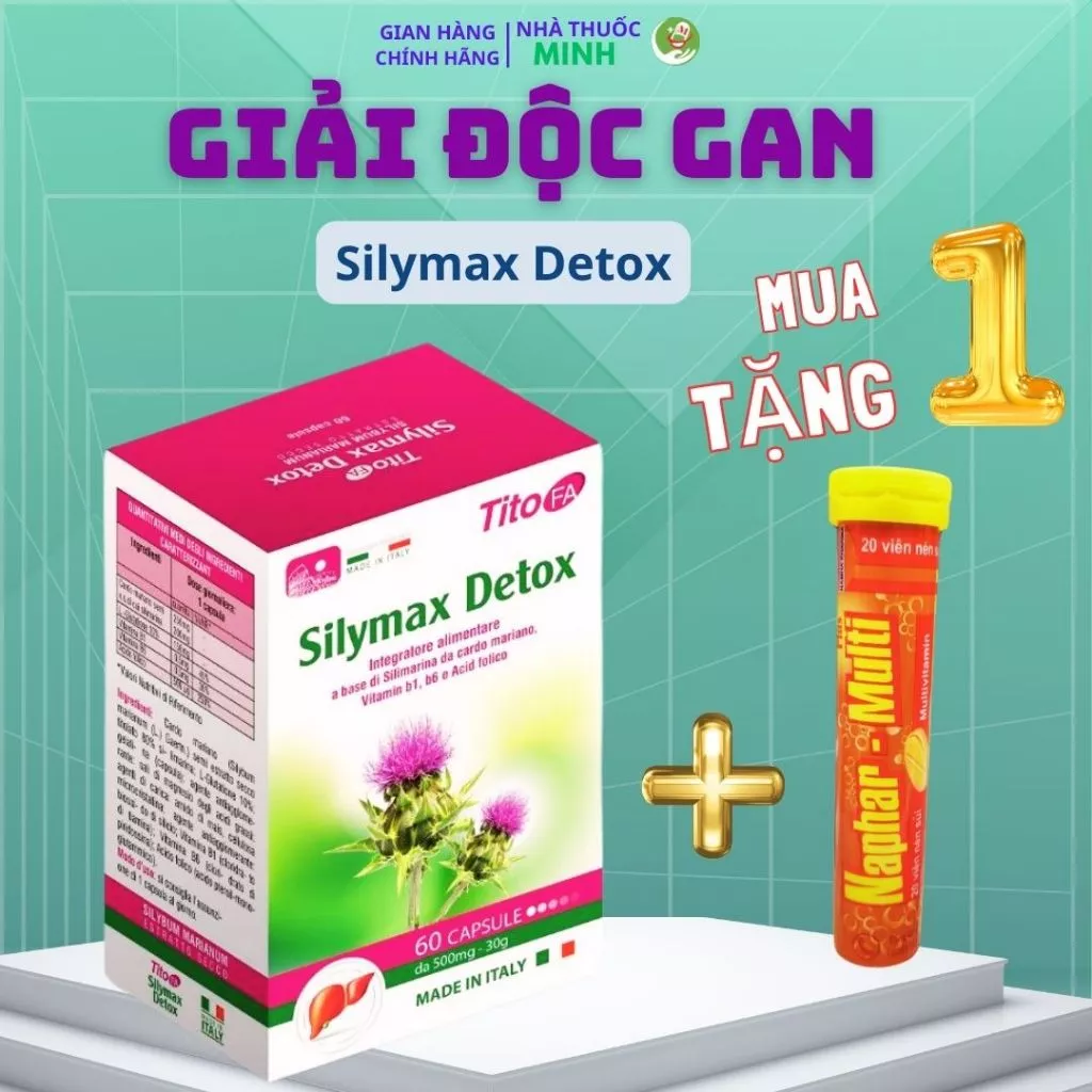 Viên uống bổ gan, giải độc gan, tăng cường chức năng gan Titofa Silymax Detox - (hộp 30 viên)