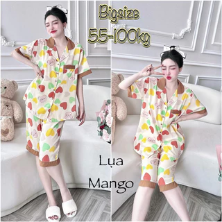 (Bigsize 50-110kg) Đồ bộ Lụa Mango chuẩn Bigsize, Đồ bộ mặc nhà cao cấp