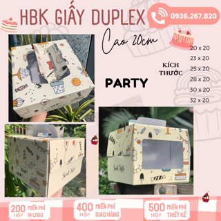 HBK PARTY Cao 20cm ( Combo 10 hộp kèm đế) - Hình thật