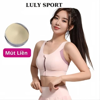 Áo ngực tập gym LULY SPORT, áo bra khóa kéo, Mút Đúc liền cao cấp chống sóc, bảo vệ ngực