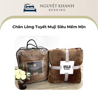 Chăn Lông Tuyết Muji Siêu Mềm Mịn, Chăn Lông Cao Cấp Loại 1 Kích Thước 2mx2m2 nặng 1,5kg