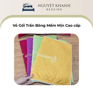 Vỏ Gối Trần Bông Mềm Mịn Kích Thước 45x65 Chất Liệu Satin Cotton Cao Cấp