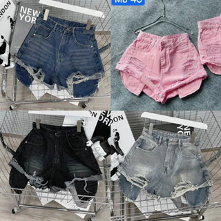 Quần short jean nữ cạp cao lộ túi siêu đẹp chất jean mềm mại X97