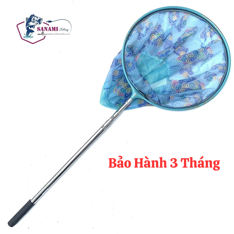 Vợt vớt cá inox vành tròn đủ size - 1m5, 1m9, 2m5, 3m  vợt cứng, siêu bền, thu gọn được VT1