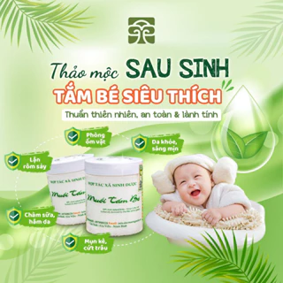 Muối tắm bé thảo dược Độc Mộc 400g an toàn cho bé - giảm Rôm Sảy - Mề Đay - Chàm Sữa Cho Bé