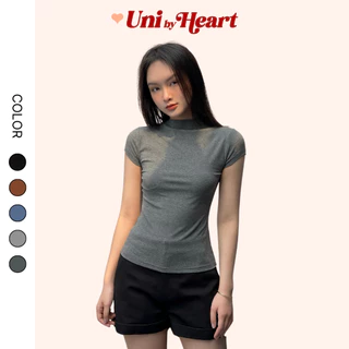 Áo ôm body ngắn tay nữ Yuri Top CT001 dáng ôm, chất liệu thun co giãn, kiểu dáng hiện đại - Uni By Heart