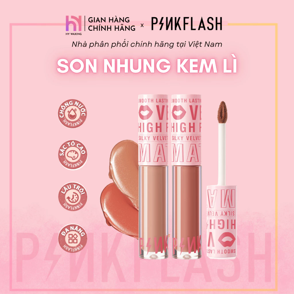 Son Môi Kem Lì PINKFLASH Dương Ẩm Lâu Trôi Lên Màu Chuẩn