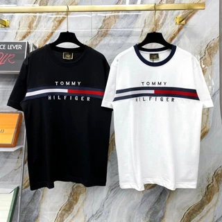 Áo phông nam nữ cổ tròn chữ Tommy_Hilfiger ngực cổ bo chun. Áo Thun Unisex Form rộng Nam Nữ Unisex SiêuHot