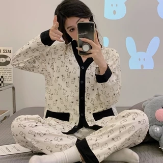 Bộ Pijama mặc bầu và sau sinh có thiết kế cho con bú chất coton siêu mềm mát D80