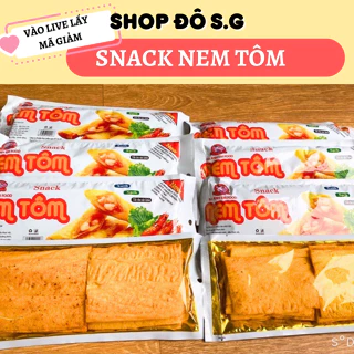 5 Gói Snack Nem Tôm Ba Anh Em Food, Snack Cay Xé Miếng, ăn vặt tuổi thơ cổng trường❤️ Live freeship ❤️.