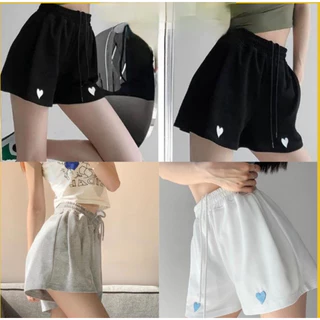 Quần short nữ-quần đùi mặc nhà sooc ngố cạp chun thun dây co giãn logo in thêu đa dạng-Mocmshop