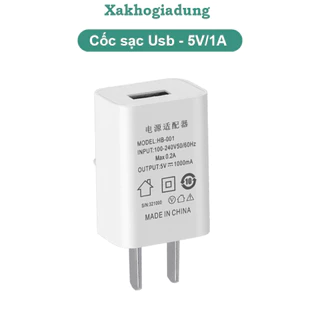 Củ sạc điện thoại USB, cốc sạc 5V 1A dùng cho nhiều thiết bị vỏ chống cháy