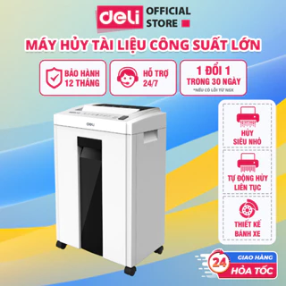 Máy Hủy Tài Liệu DELI E9952 Công Suất Lớn Máy Cắt Giấy Bảo Mật Giấy Tờ Card Cho Doanh Nghiệp Công Ty