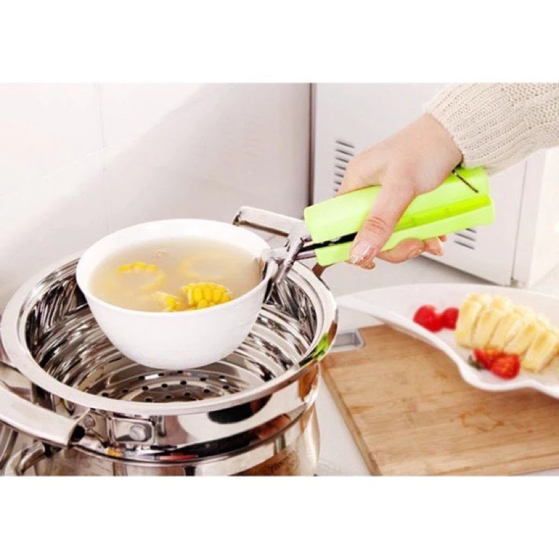 ⚡Kẹp Gắp Đồ Nóng, Đồ Hấp KIM LOẠI T1 Thông Minh - Dụng Cụ Gắp Inox Có Lò Xo