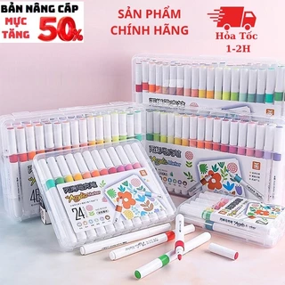 Bút Màu Nước Acrylic Marker 12/24/36/48 Màu Cao Cấp, Bút Sơn Acrylic Chồng Màu, Không Thấm,Tô Vẽ Mọi Chất Liệu