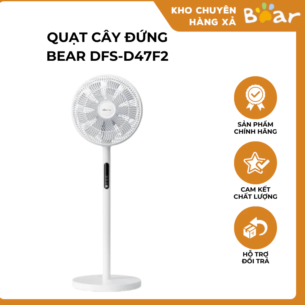 Quạt Cây Đứng Bear DFS-D47F2 Điều Khiển Từ Xa Điều Hòa Không Khí Nhiều Chế Đô Gió