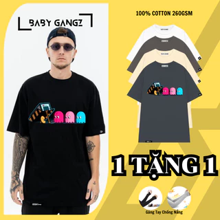 Áo Thun Unisex BABY GANGZ Premium 100% cotton, form rộng cổ tròn Basic Local Brand PACMAN - M110