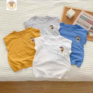 Áo sát nách cho bé trai bé gái IN CHÓ CỨU HỘ, áo thun ba lỗ chất cotton mềm mát thấm mồ hôi, co giãn - HADU KIDS 9-27 kg