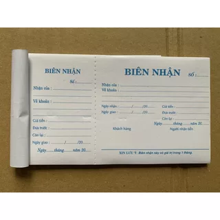 Biên nhận 1 liên - 9 x 18 cm ( 50 tờ )