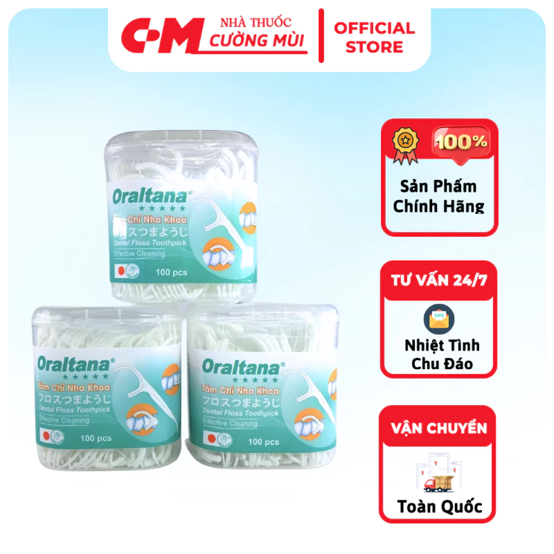 Tăm chỉ nha khoa Oraltana, Hộp 50 Cái, 100 Cái, Tăm Kẽ Răng Oral Tana, Xỉa Răng, chăm sóc răng lợi tiêu chuẩn xuất Nhật