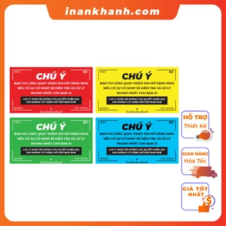 Decal, sticker, tem nhãn dán quay video, quay clip trước khi mở hàng kích thước 9x5cm