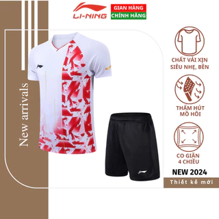 Quần áo cầu lông Yonex, Lining, Victor, bộ quần áo thể thao cao cấp vải thun lạnh, nhẹ, mát bền mã L005