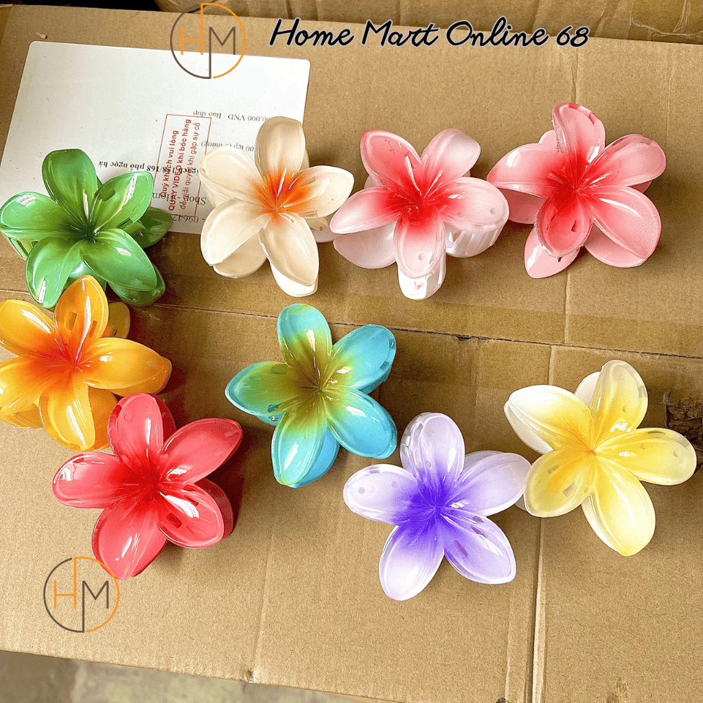 Kẹp Tóc Hoa Sứ, Kẹp tóc hoa Nhiều Màu Sắc Phong Cách Hawaii Hottrend Xinh Xắn