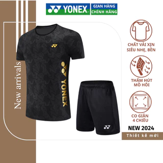 Quần áo cầu lông Yonex, Lining, Victor, bộ quần áo thể thao cao cấp vải thun lạnh, nhẹ, mát bền mã Y033