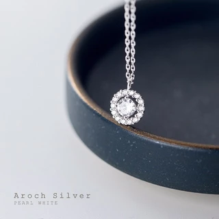 Dây chuyền bạc nữ AROCH Jewelry mặt đá trắng sang trọng D6263