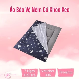 Áo Bảo Vệ Nệm 2 Mặt Có Khóa Kéo [Đủ Size] Giao Màu Ngẫu Nhiên - Giao Hỏa Tốc 2H HCM