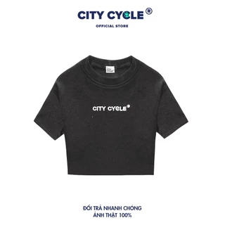 Áo croptop local brand ngắn tay thêu tên thương hiệu City Cycle form rộng oversize