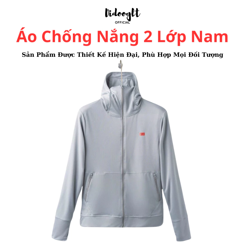 Áo Chống Nắng Nam 2 Lớp Didooglt Cao Cấp Chống Tia UV Thoáng Mát Lỗ Kim Thông Hơi