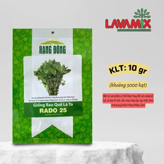 Hạt giống Quế Lá To Rado 25 (10g~5000 hạt) hiệu Rạng Đông chịu nhiệt tốt, dễ chăm sóc | Đất trồng cây Lavamix