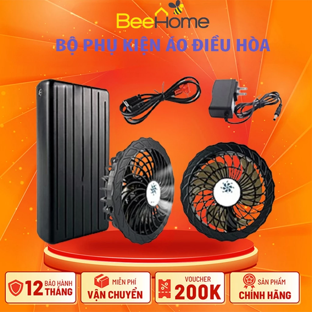 bộ phụ kiện áo điều hòa nhật bản cao cấp Pin 50.000mAh Quạt 18v-9cánh siêu mát