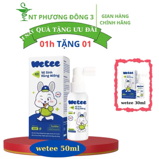 (1 tặng 1) Xịt sâu răng wetee 50ml, vị nho, phòng sâu răng, cải thiện mảng bám, hà mủn, hôi miệng cho bé từ 1 tuổi