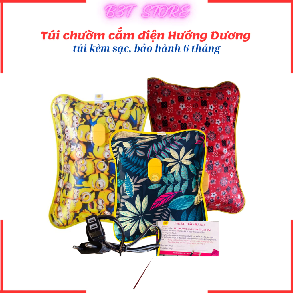 Túi chườm đa năng cắm điện Hướng Dương các size mini - vừa - lớn chườm lạnh sưởi ấm giảm đau bụng kinh