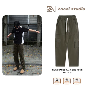 Quần Cargo Pant Kaki Túi Hộp ZACCI Dáng Suông Rộng Phong Cách Retro Dễ Phối Đồ QTH01-2