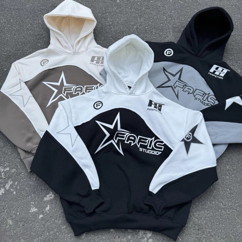 Áo khoác hoodie STAR chất nỉ bông 380gsm dáng boxy nón to