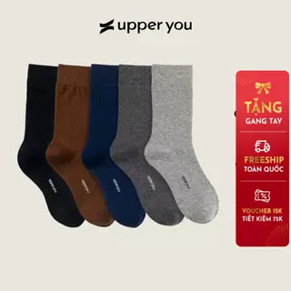 Tất Vớ Giày Tây Trơn Cổ Cao UPPER YOU Cotton Tự Nhiên Dày Dặn Êm Ái Thoáng Khí Khử Mùi Extra Soft - BSM4004