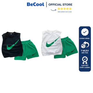 Bộ ba lỗ cho bé trai, set bộ hè cho bé sát nách COTTON NAI co giãn, thấm mồ hôi, năng động cá tính - BECOOL KIDS 7-27kg