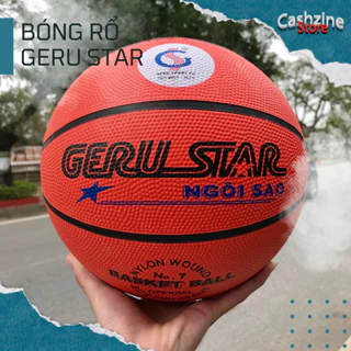 Bóng rổ GERU STAR chính hãng đủ size 3,5,6,7 cao su tặng kèm túi lưới đựng bóng và kim bơm