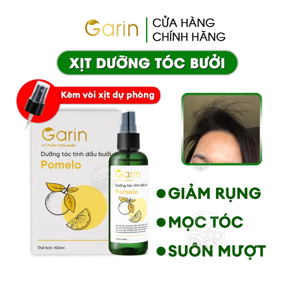 Tinh dầu bưởi xịt kích mọc tóc pomelo Garin 100ml giảm rụng làm dày dưỡng tóc chắc khỏe suôn mượt