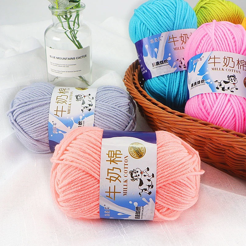 Len Milk Bò 50g Gồm 92 Màu, Cuộn Len Mềm Mịn 2mm Dùng Để Móc Hoa Len, Móc Khóa Len Thú Chibi